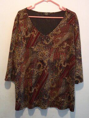 SHANNON FORD WOMAN TOP 3X MULTI-COLOR GOLD ACCENTS (005)
